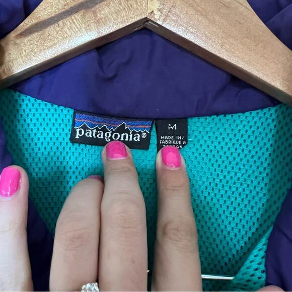 VTG Patagonia Jacket Teal Anorak Pullover Wind Rain Skanorak 80s 90s Mens MEDIUM - Picture 6 of 9